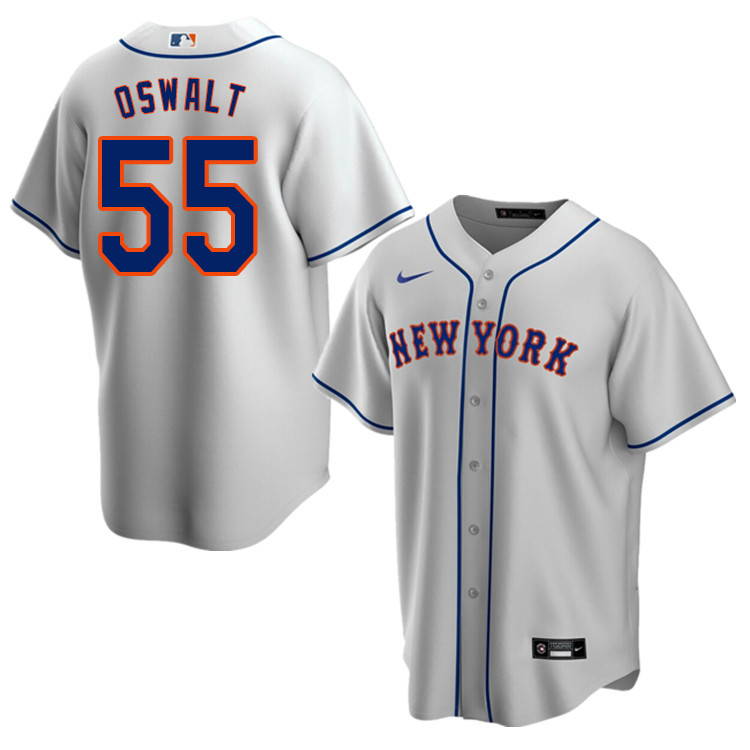 Nike Men #55 Corey Oswalt New York Mets Baseball Jerseys Sale-Gray